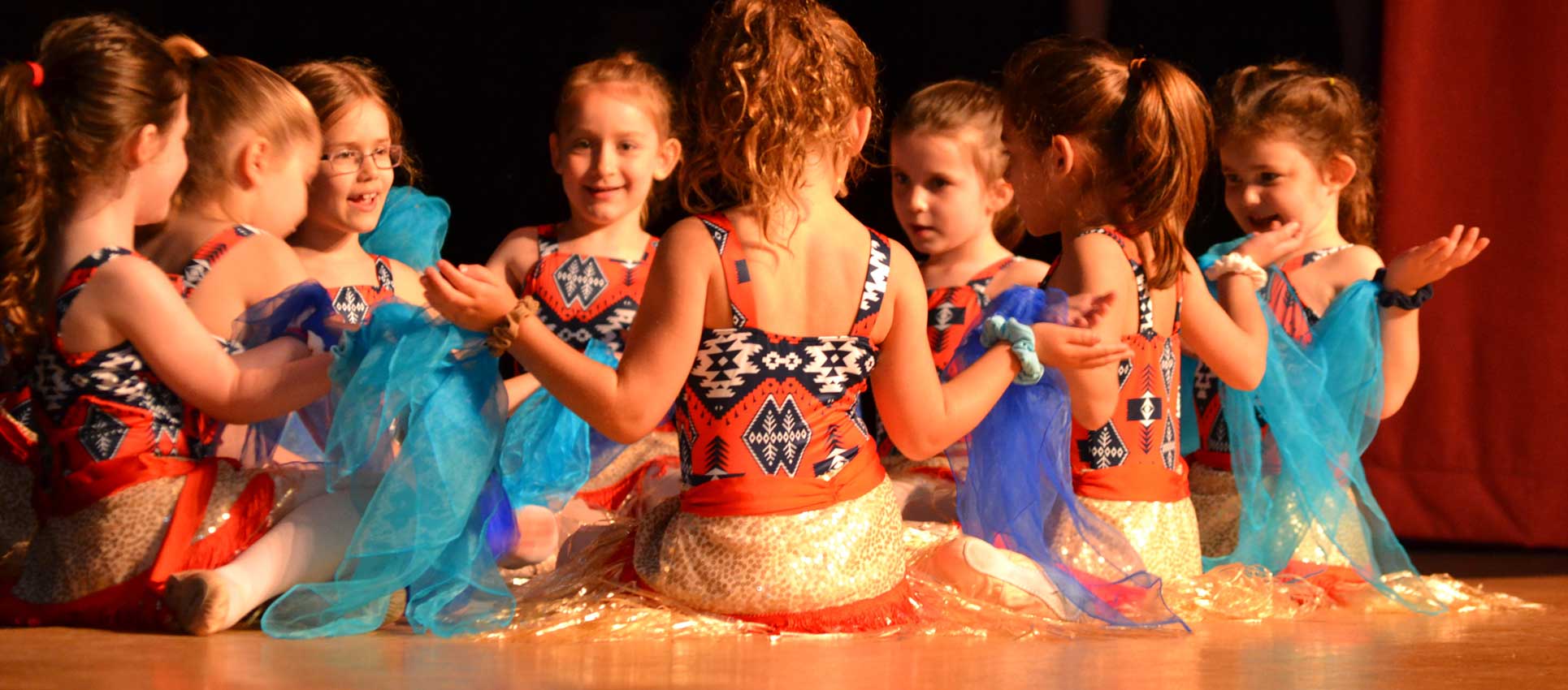 Young dance students in a group