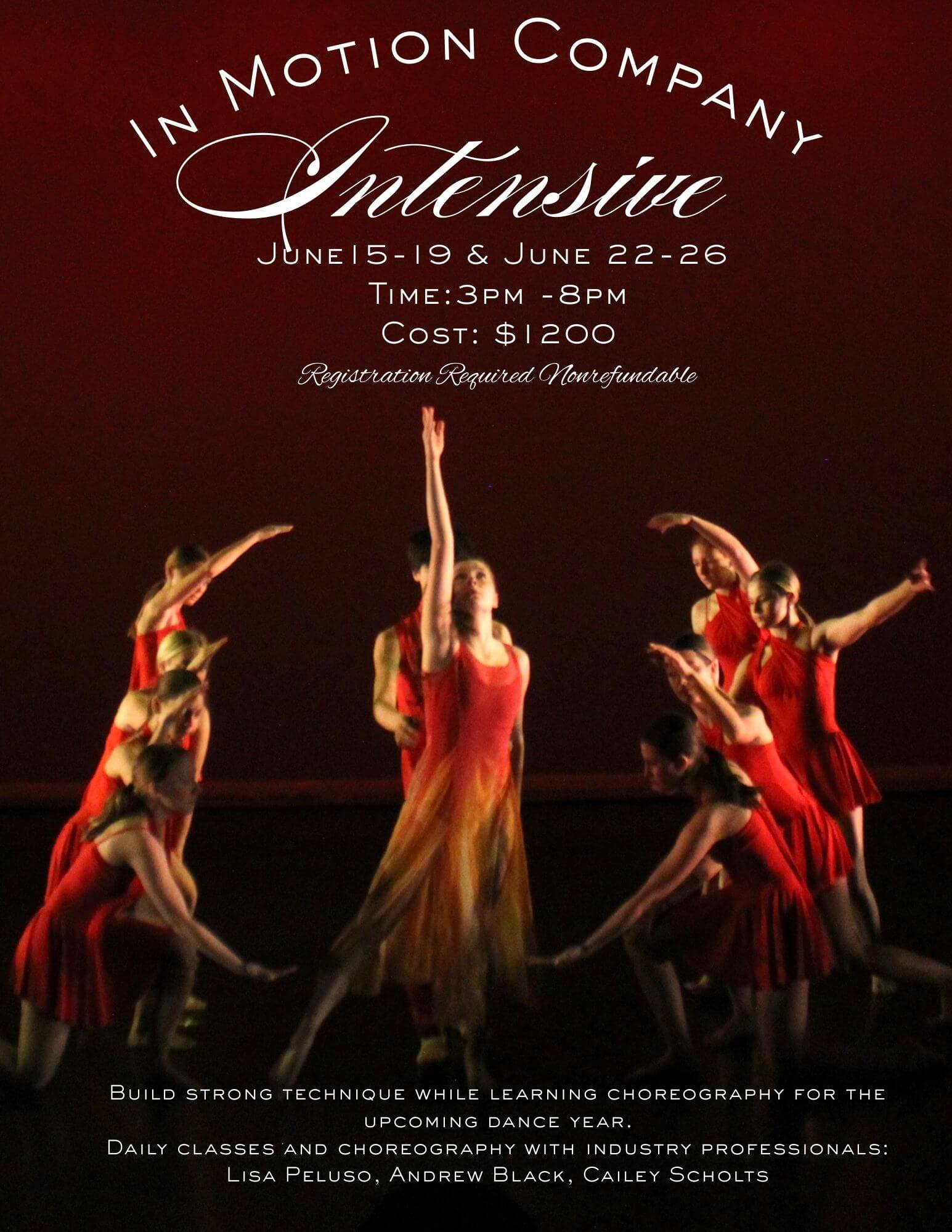 In Motion Summer Dance Intensive Flyer 2026